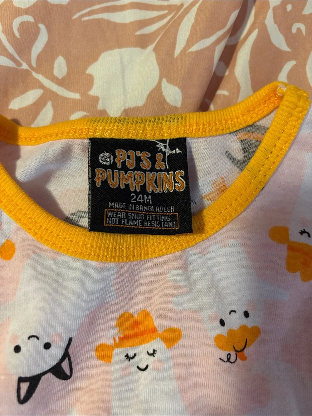 Kids Yellow-Trim Ghost Print Pajama Set by Carter's